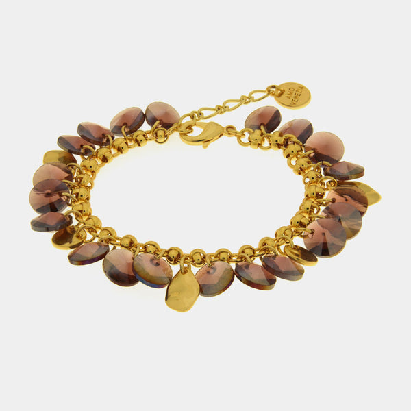 Bracciale in Metallo cristalli marroni - BYSIMON gioielli