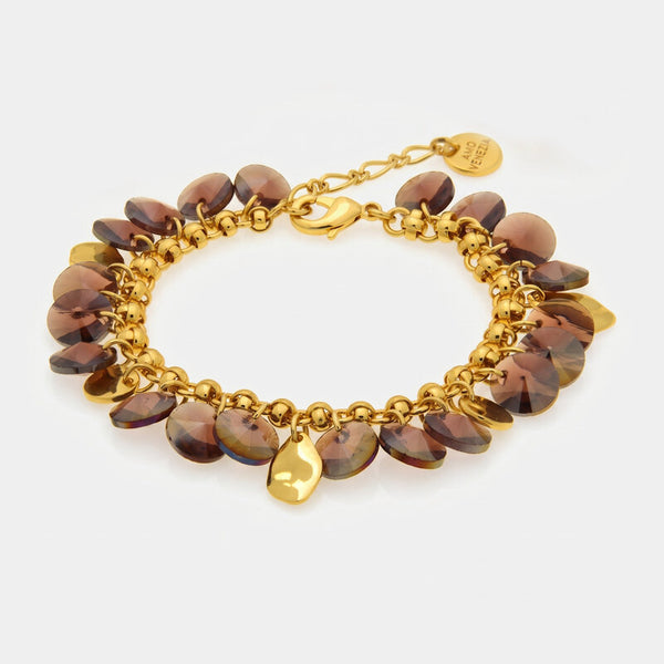 Bracciale in Metallo cristalli marroni - BYSIMON gioielli