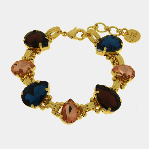 Bracciale in Metallo cristalli colorati - BYSIMON gioielli