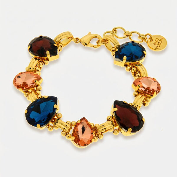 Bracciale in Metallo cristalli colorati - BYSIMON gioielli