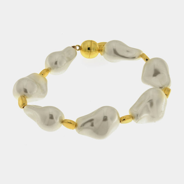 Bracciale in Metallo perle irregolari - BYSIMON gioielli
