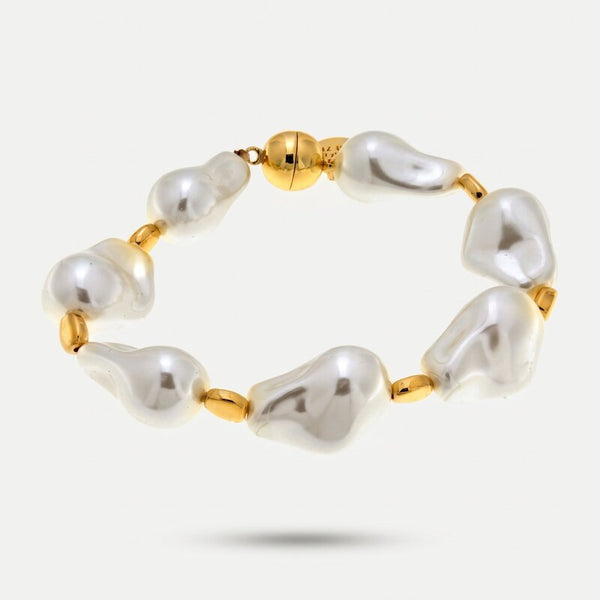 Bracciale in Metallo perle irregolari - BYSIMON gioielli