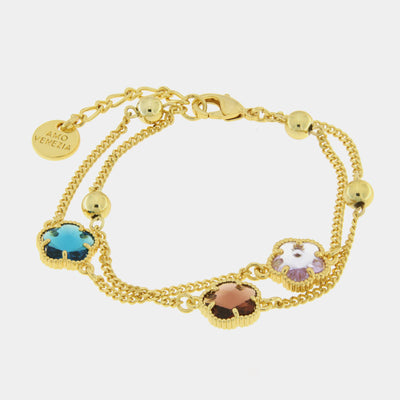 Bracciale in Metallo fiori colorati - BYSIMON gioielli