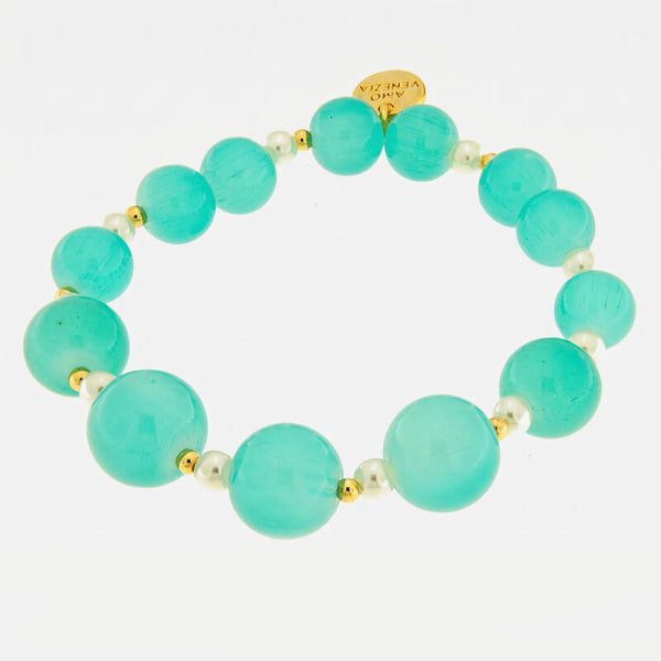 Bracciale in Metallo cristalli turchesi - BYSIMON gioielli