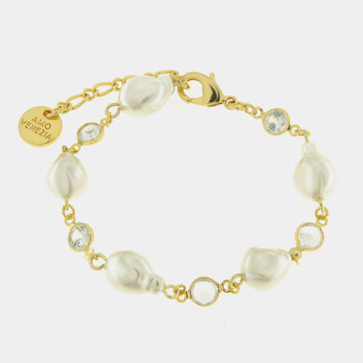Bracciale in Metallo perle e cristalli - BYSIMON gioielli