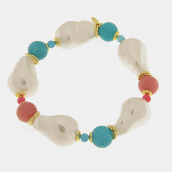 Bracciale in Metallo perle e cristallo - BYSIMON gioielli