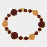 Bracciale in Metallo sfere rosse e arancio