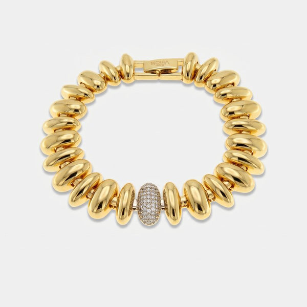 Bracciale in Metallo Dorato spike cristalli donna elegante - BYSIMON gioielli