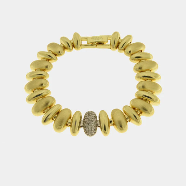 Bracciale in Metallo Dorato spike cristalli donna elegante - BYSIMON gioielli