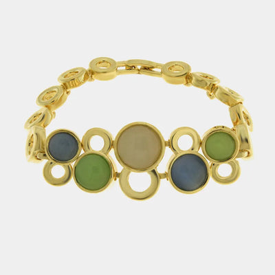 Bracciale in Metallo con pietre verdi e blu