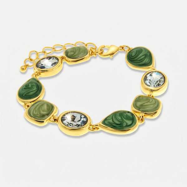 Bracciale in Metallo con pietre smaltate verdi Amo Venezia