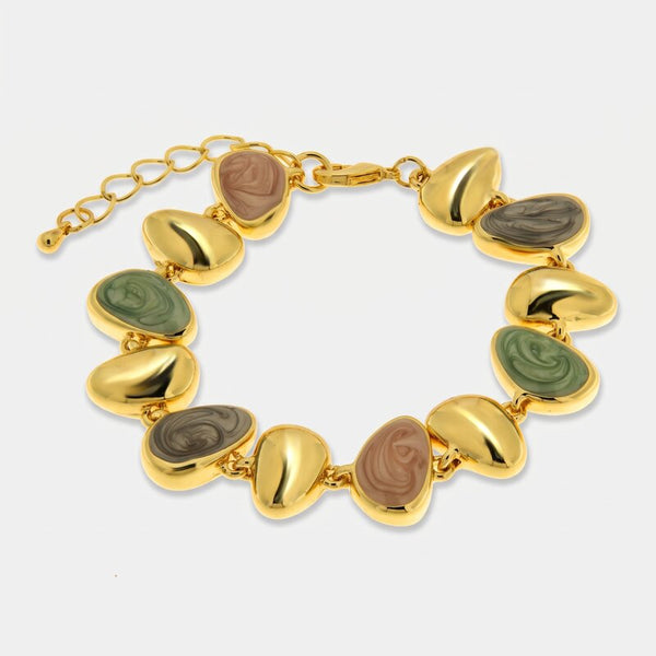 Bracciale in Metallo smaltato verde bianco Amo Venezia