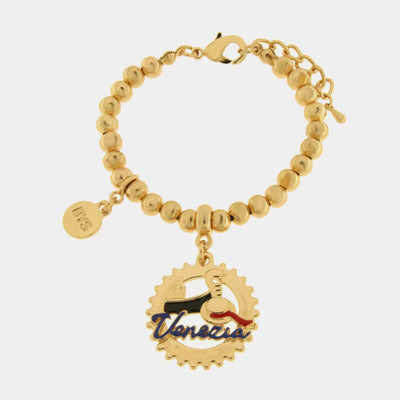 Bracciale in Metallo con scritta Venezia, Gondola e Paglietta