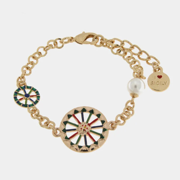 Bracciale con ruote del carro siciliano | gioielli di Sicilia I Love Sicily | BYSIMON
