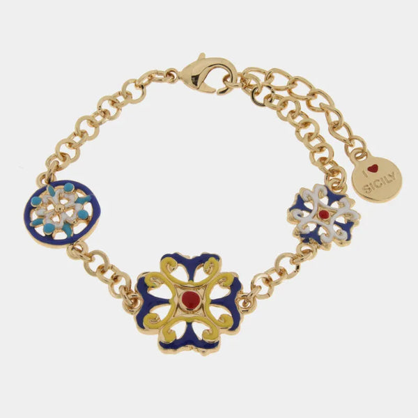Bracciale in Metallo con maioliche siciliane SICILY - gioiello BySimon