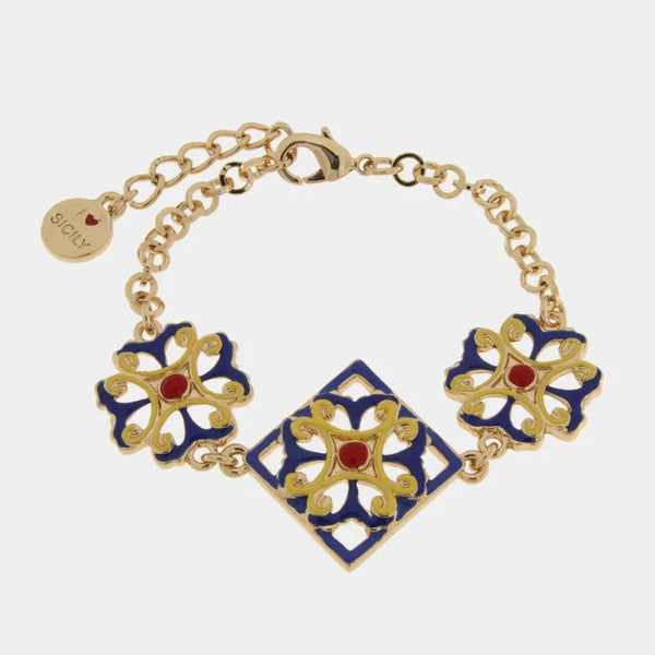 Bracciale in Metallo con ciondoli ispirati alle maioliche SICILY - gioiello BySimon