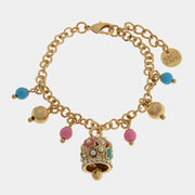 Bracciale in Metallo campanella fiori sfere rosa