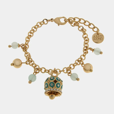 Bracciale in Metallo cerchi azzurri sfere azzurre