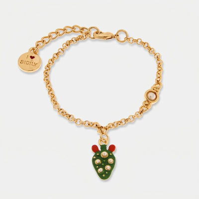 Bracciale in Metallo fico d'india con margherita