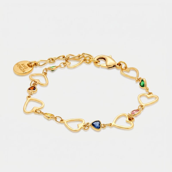 Bracciale in Metallo con cuori forati - BYSIMON gioielli