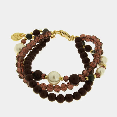 Bracciale in Metallo con perline bordeaux