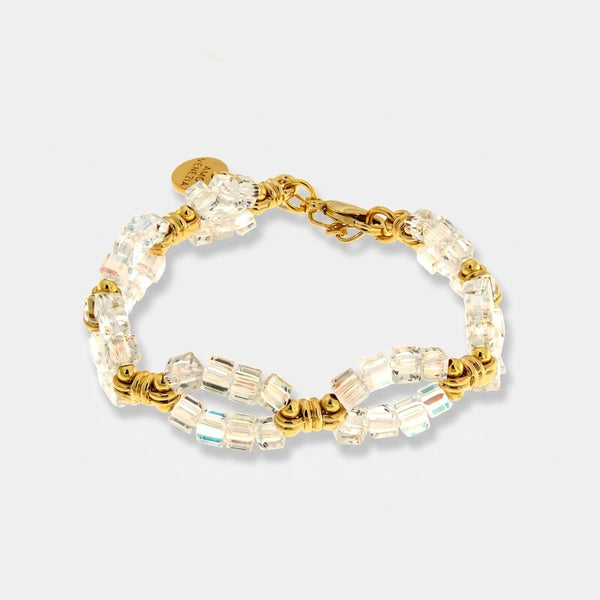 Bracciale in Metallo perline bianche - BYSIMON gioielli