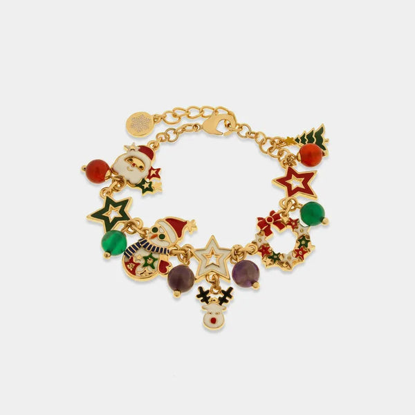 Bracciale in Metallo renna e ciondoli natalizi