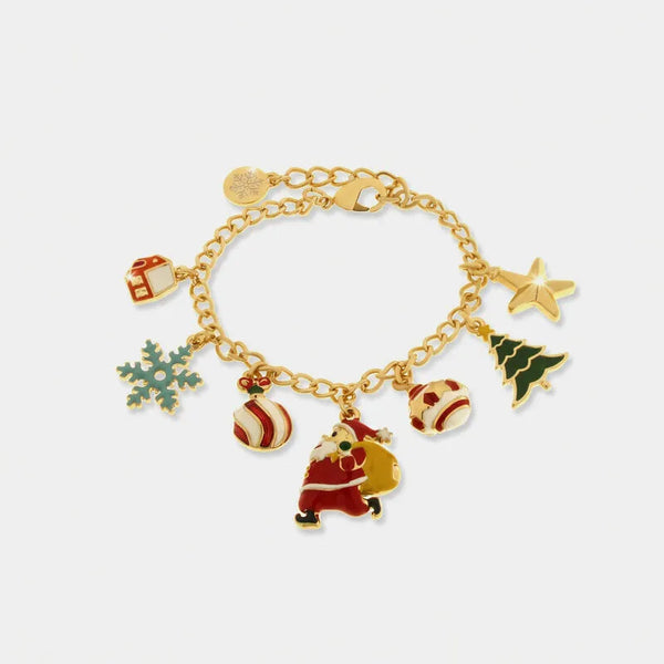 Bracciale in Metallo babbo Natale e ciondoli natalizi
