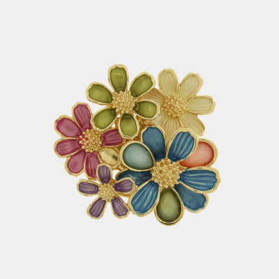 Spilla in Metallo fiori colorati con calamita - BYSIMON gioielli