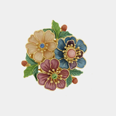 Spilla in Metallo fiore colorato con calamita - BYSIMON gioielli