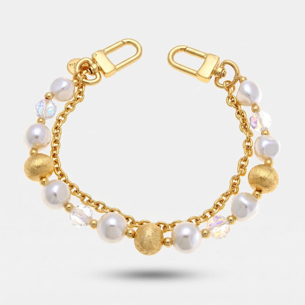 Accessorio borsa in Metallo doppia catena con perle - BYSIMON gioielli