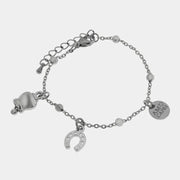 Bracciale in Acciaio con campanella e ferro di cavallo - BYSIMON gioielli
