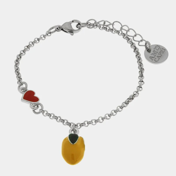 Bracciale in Acciaio con limone e cuore - BYSIMON gioielli