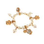 Bracciale in Metallo con perle e campane colorate