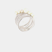 Anello in Argento 925 con perle e zriconi