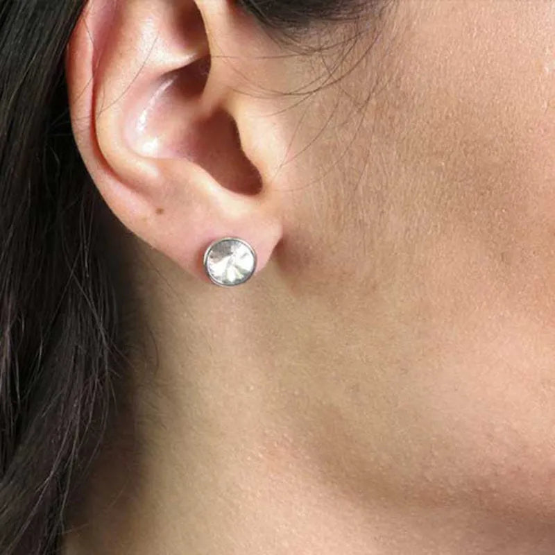 Earrings in 925 Silver with white light point