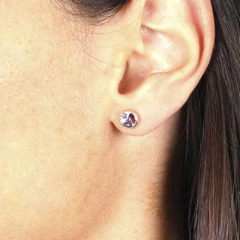 Orecchini in Argento 925 con punto luce rosa BYSIMON - gioiello BySimon