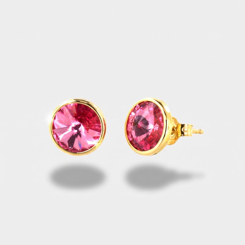 Orecchini in Argento 925 con punto luce rosa BYSIMON - gioiello BySimon