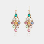 Orecchini in Argento 925 cascata a grappolo, impreziosita da cristalli multicolore