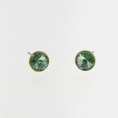Orecchini argento 925 punto luce con cristalli verde - BYSIMON gioielli