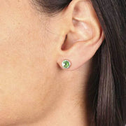 Orecchini in Argento 925  punto luce con cristalli colorazione verde