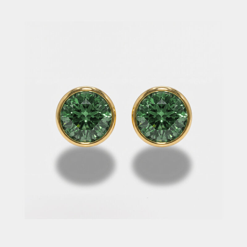 Orecchini argento 925 punto luce con cristalli verde - BYSIMON gioielli
