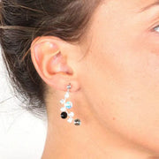 Orecchini in Argento 925 ad intreccio di cristalli bianchi e fumè