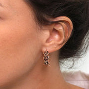 Orecchini in Argento 925  a cerchio con forma di rosa