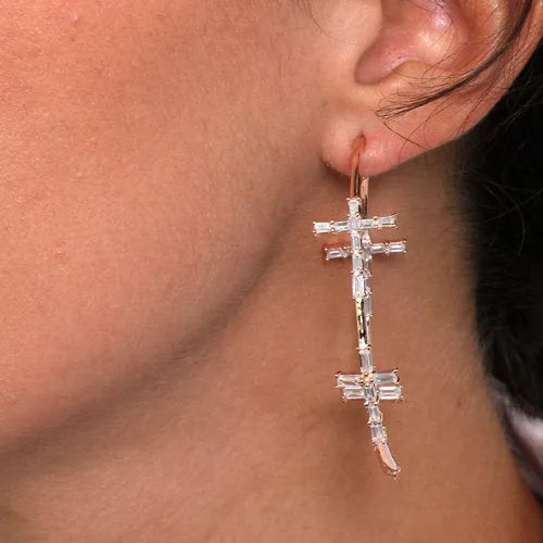 Orecchini in Argento 925 pendenti zirconati