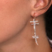 Orecchini in Argento 925 pendenti zirconati