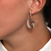 Orecchini in Argento 925  a cerchio con zirconi multicolore