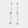 Orecchini in Argento 925 pendenti con cristalli bianchi e viola