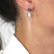 Orecchini in Argento 925  a filo con zirconi