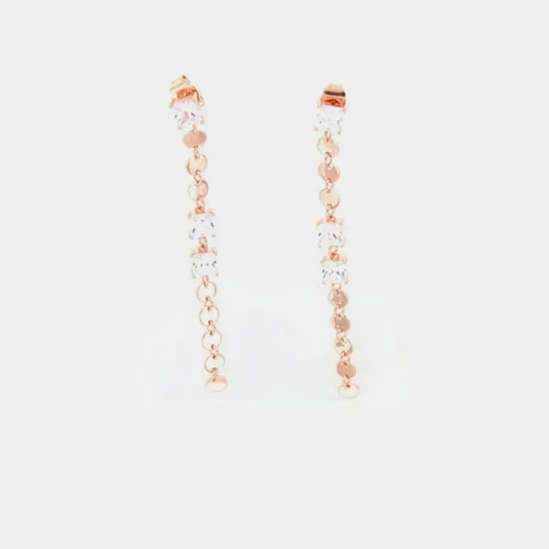 Orecchini in Argento 925  a filo con zirconi